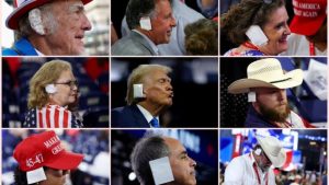 Τραμπ: Με επίδεσμο στο δεξί αυτί οπαδοί του πρώην προέδρου στο Συνέδριο των Ρεπουμπλικανών